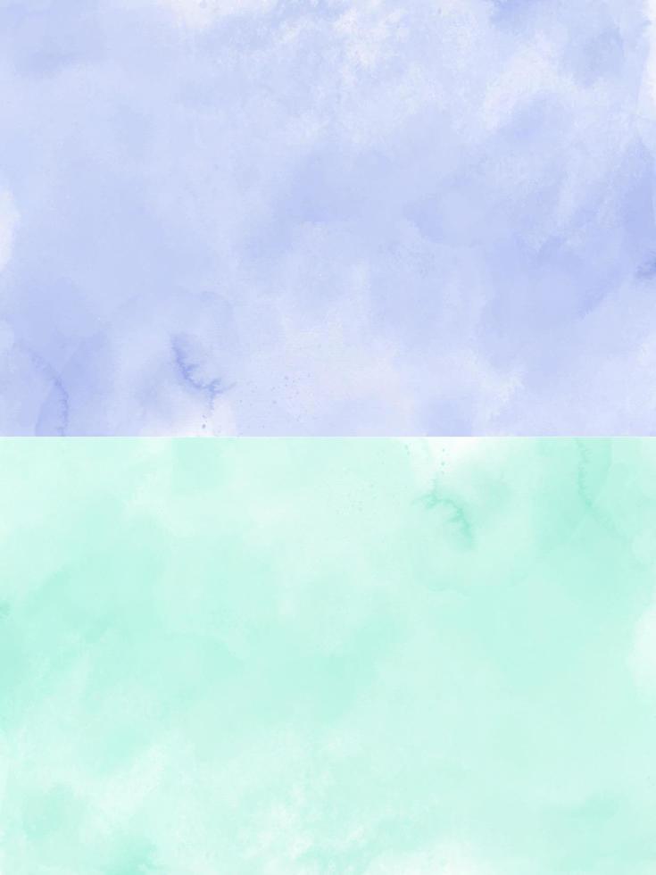 Mint and blue gradient watercolor background vector