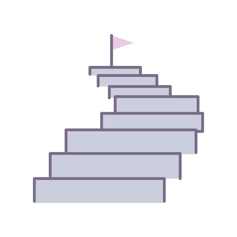 stairs with flag on top vector