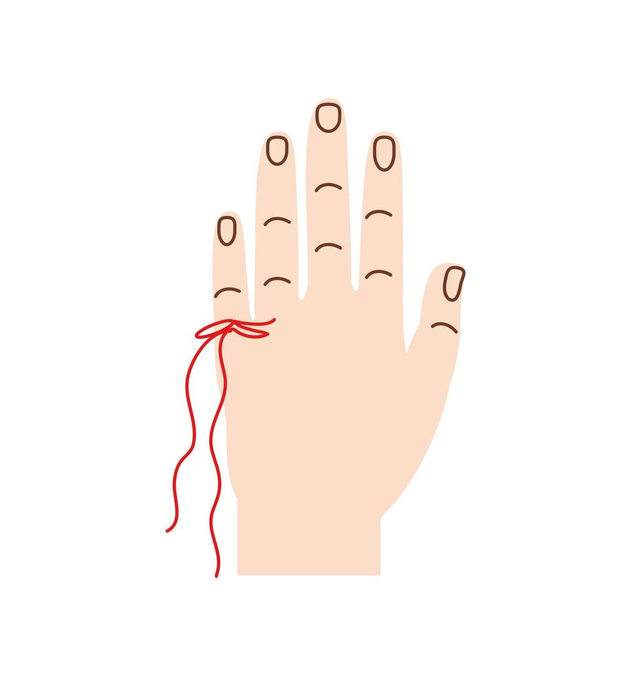 red string in finger vector