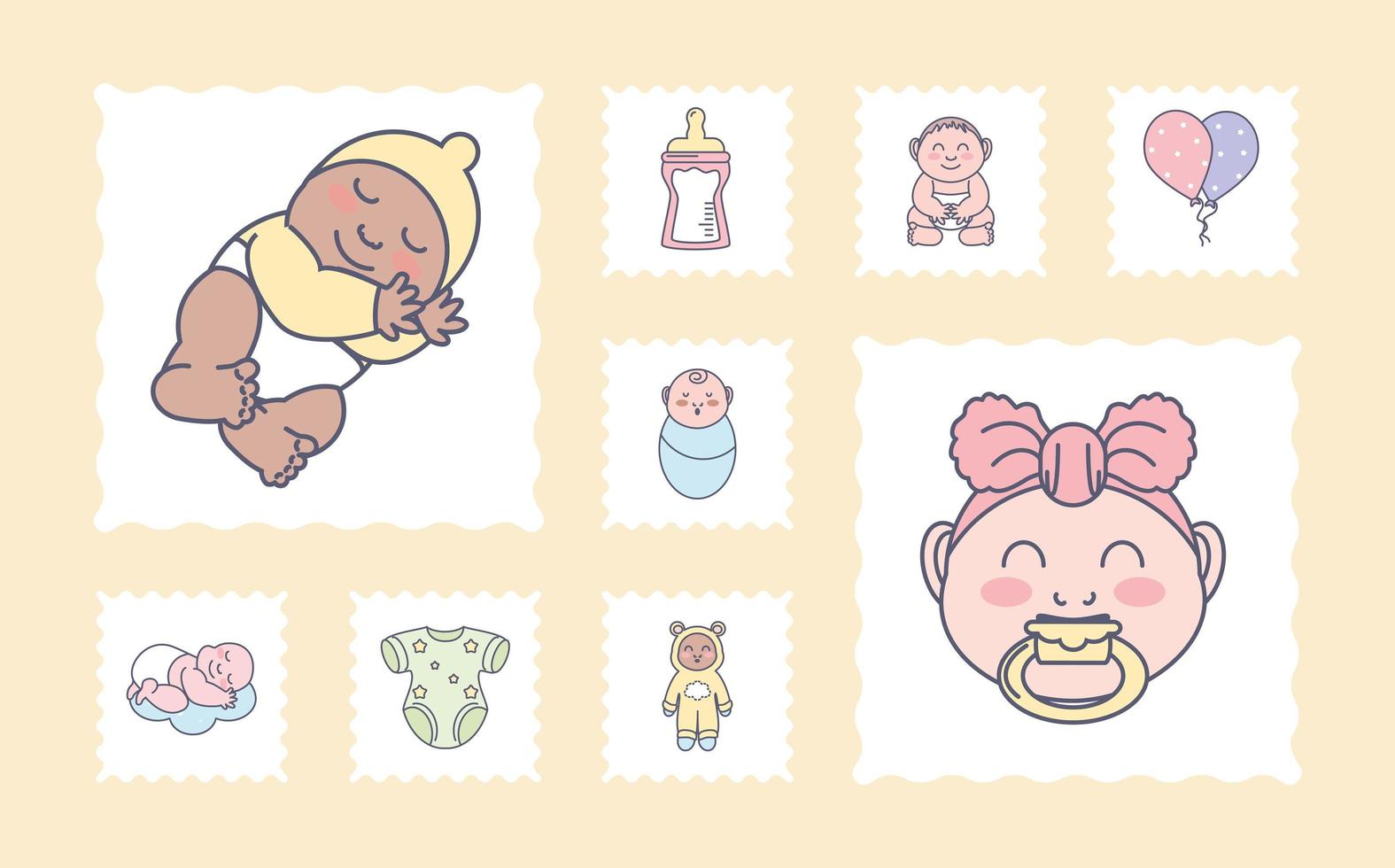 babies pacifier and clothes vector