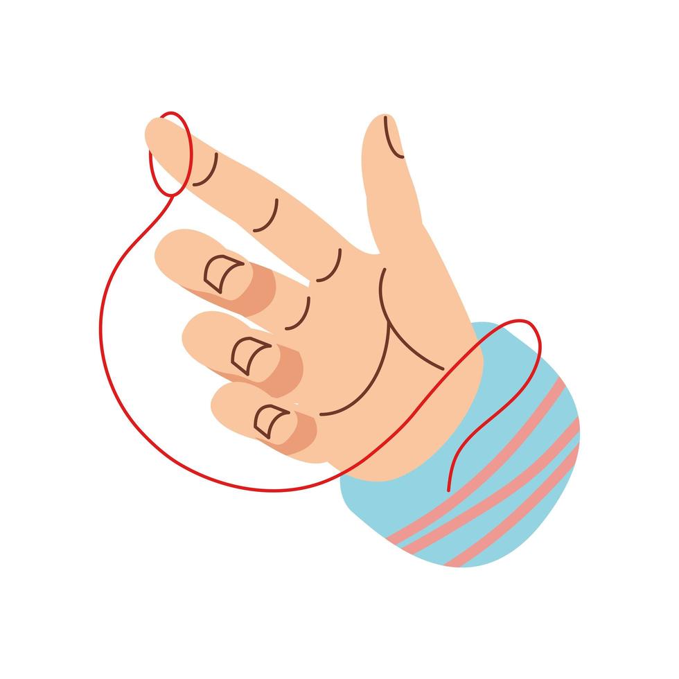 hand with red thread vector