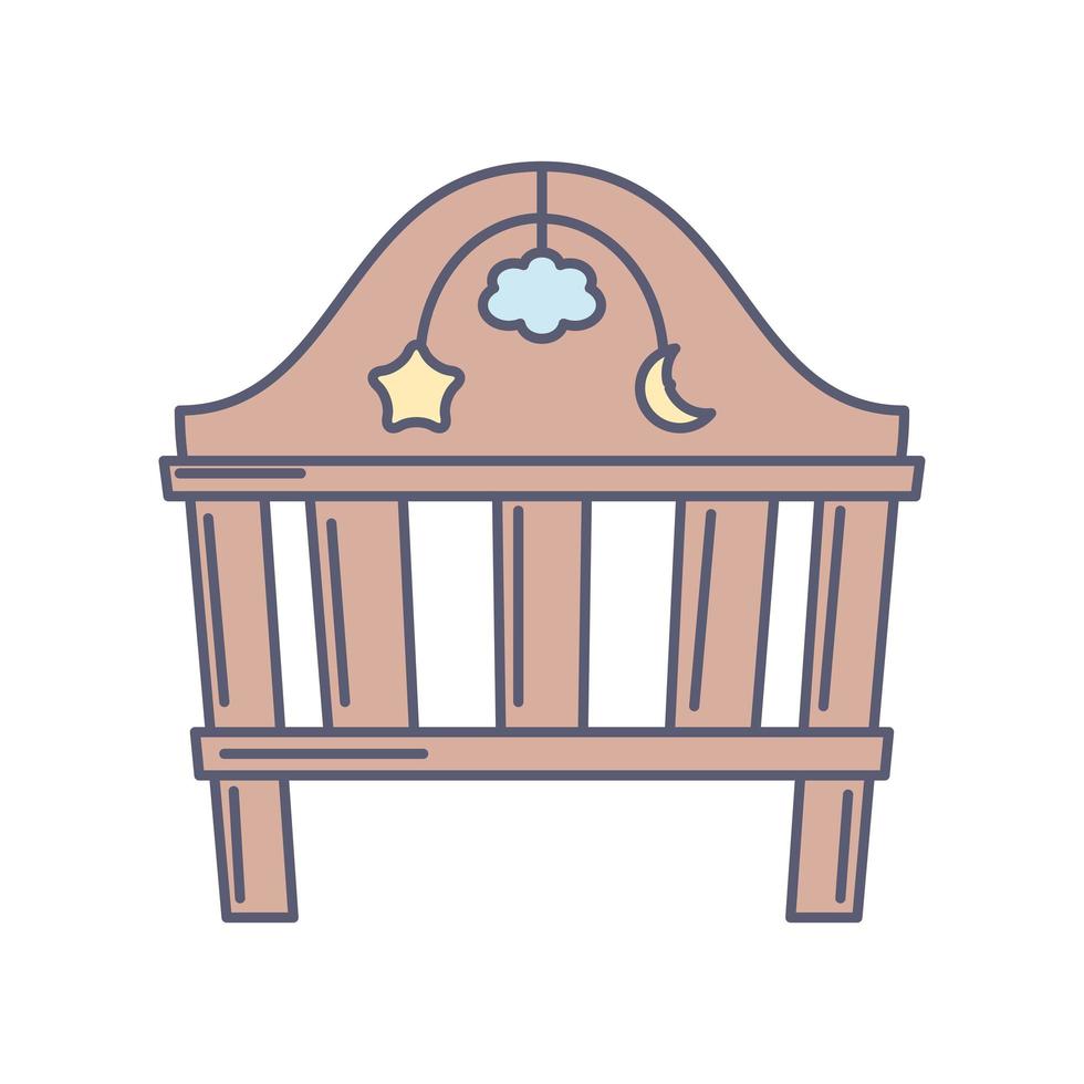 baby wooden crib vector