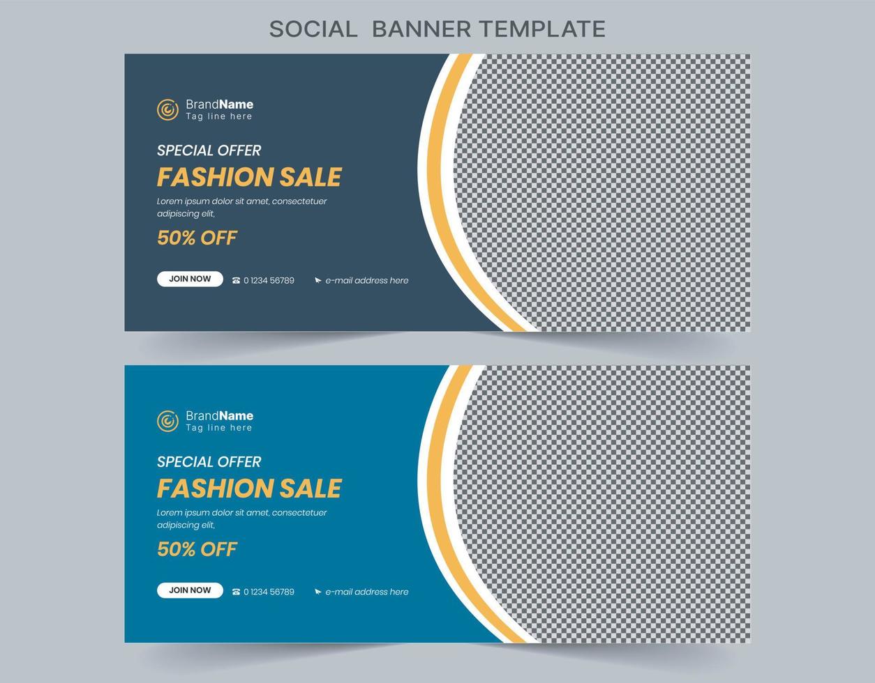 Social Media Marketing Web banner, Digital Marketing Cover Banner Template Design vector