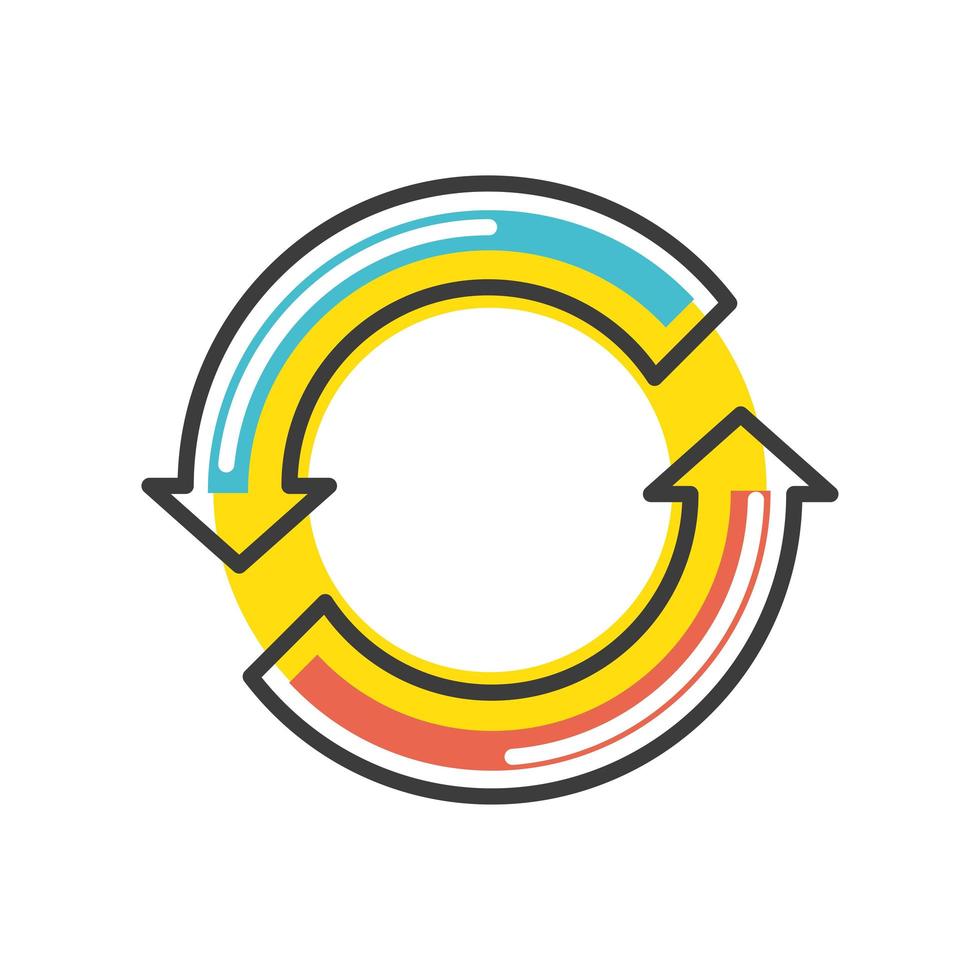 circular arrows icon vector