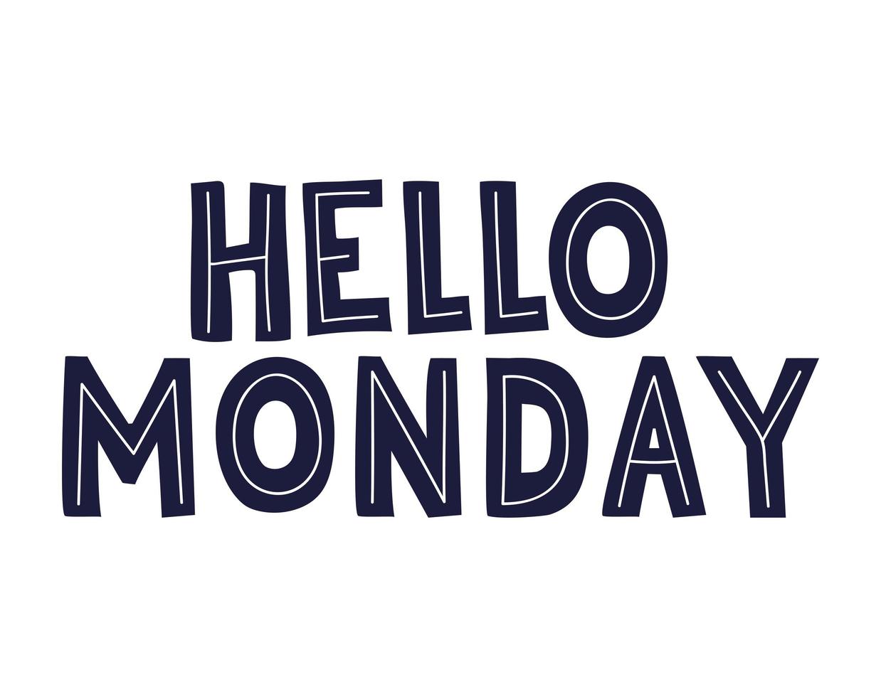 note of hello monday vector