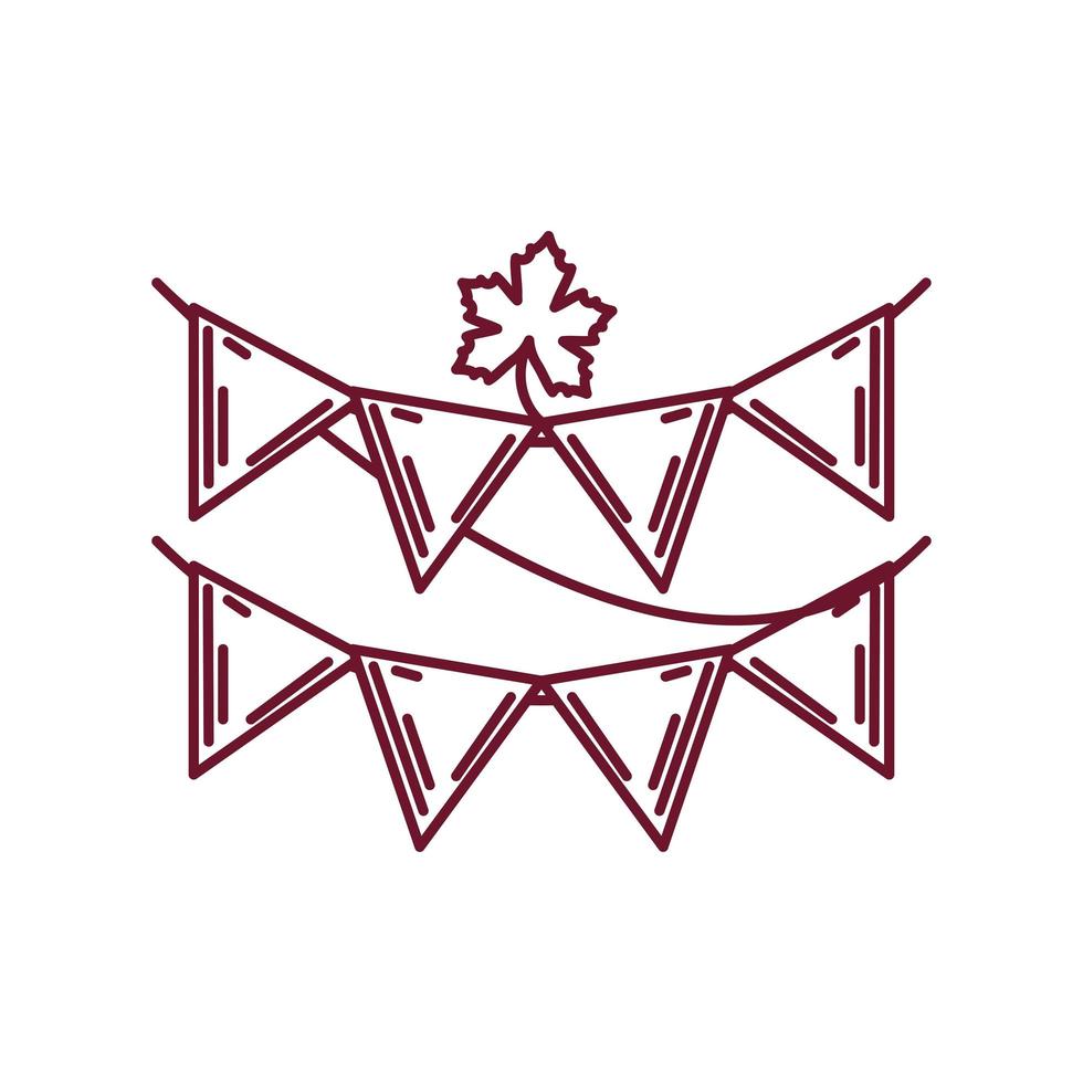 pennants and maple leaf vector
