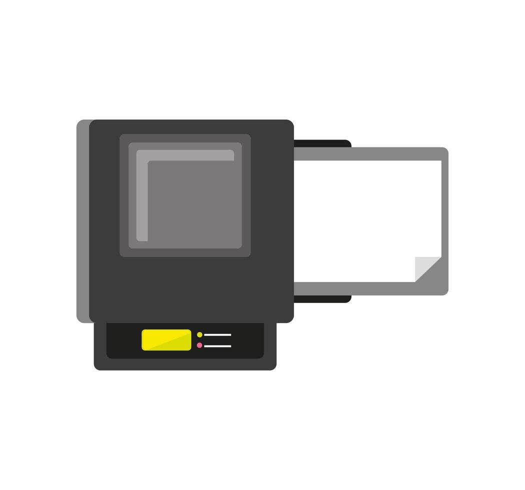 printer machine with paper vector