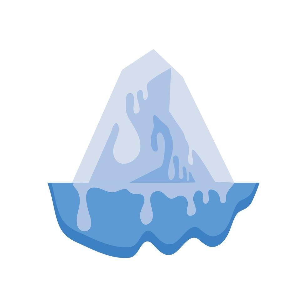 melted iceberg climate crisis vector