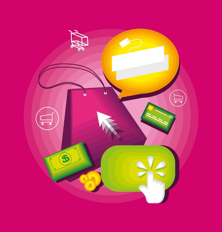 cyber monday shop vector
