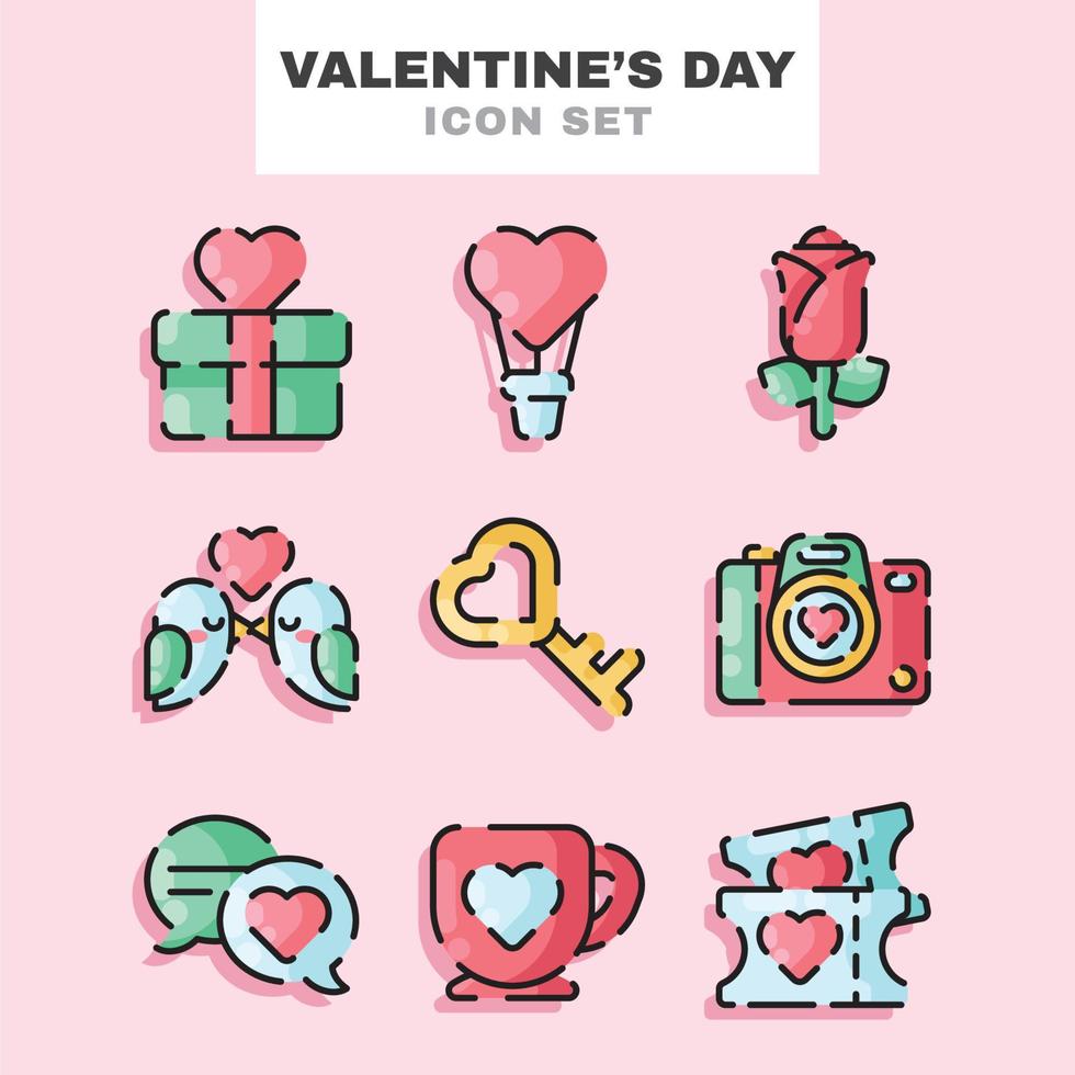 Valentine Day Icon Set vector