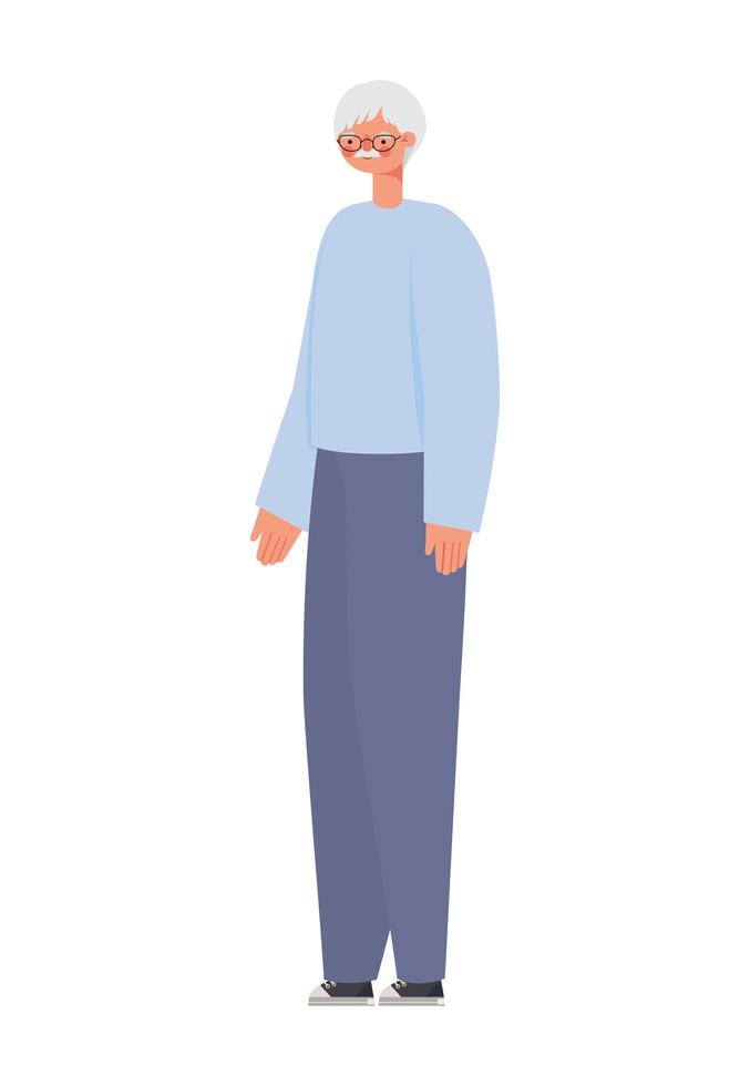 smiling grandfather illustration vector