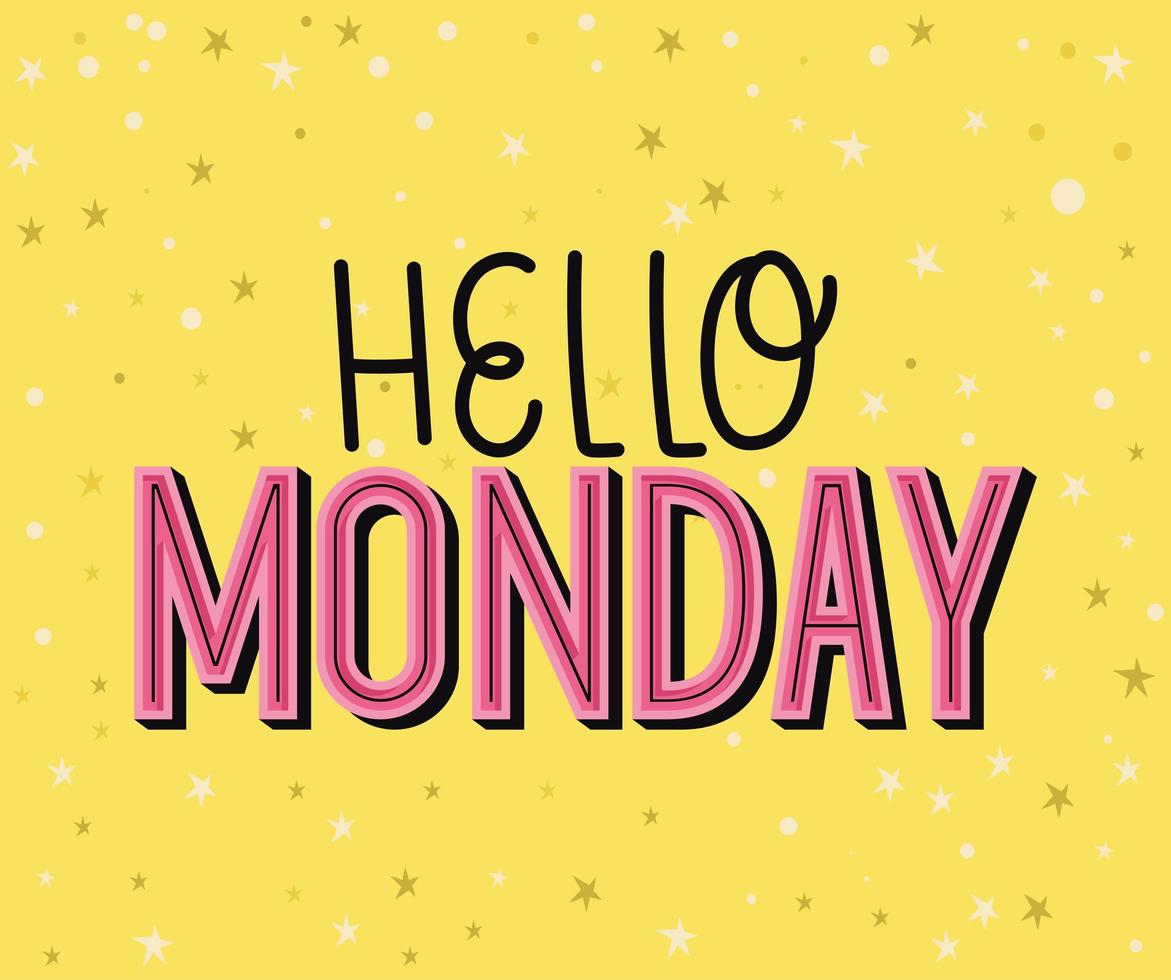 motivational note of hello monday 4231569 Vector Art at Vecteezy