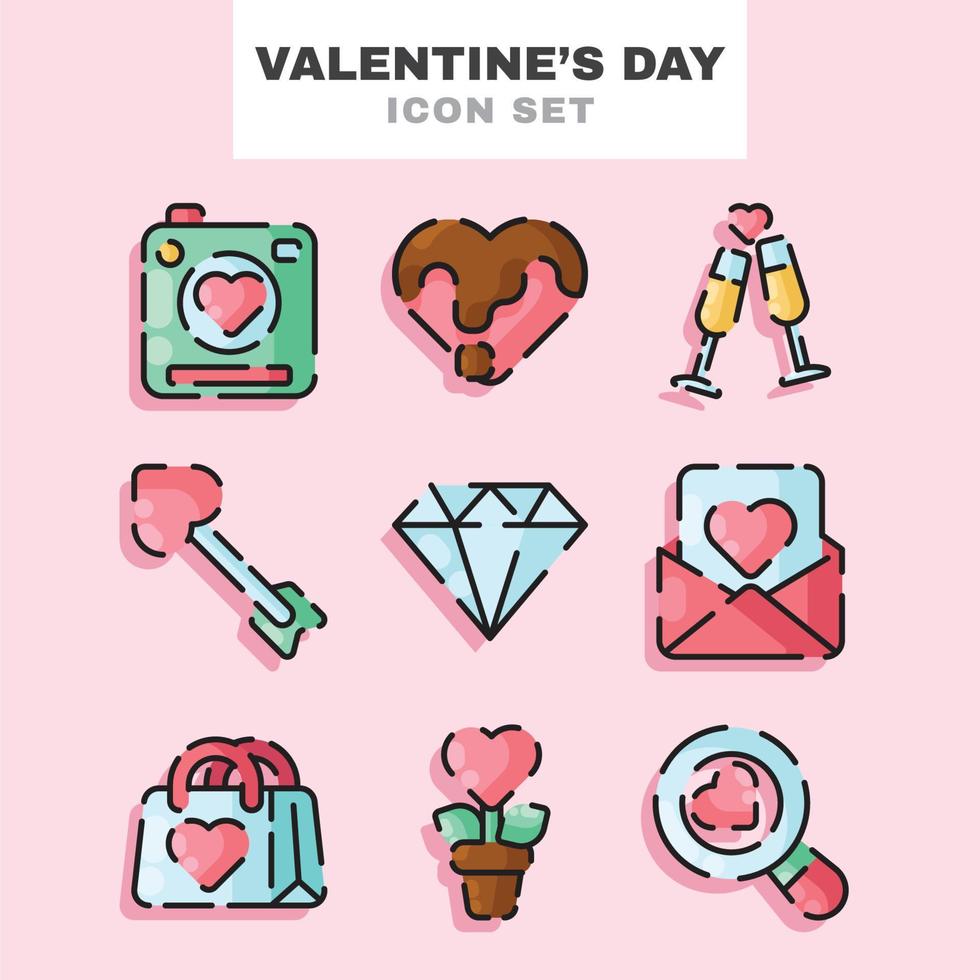 conjunto de iconos del día de san valentín vector