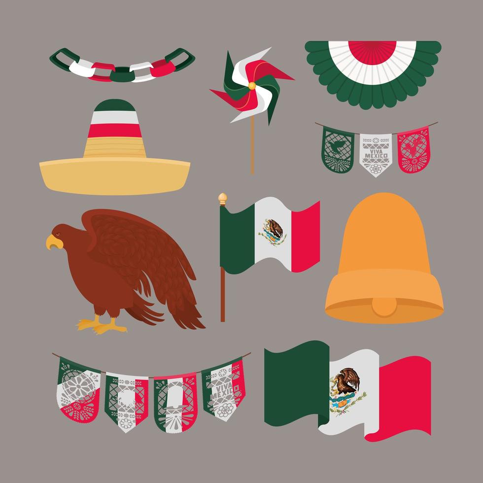 pretty mexican items vector