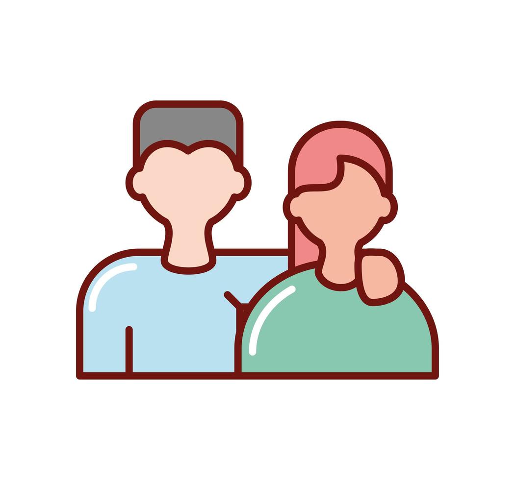 couple together portrait vector