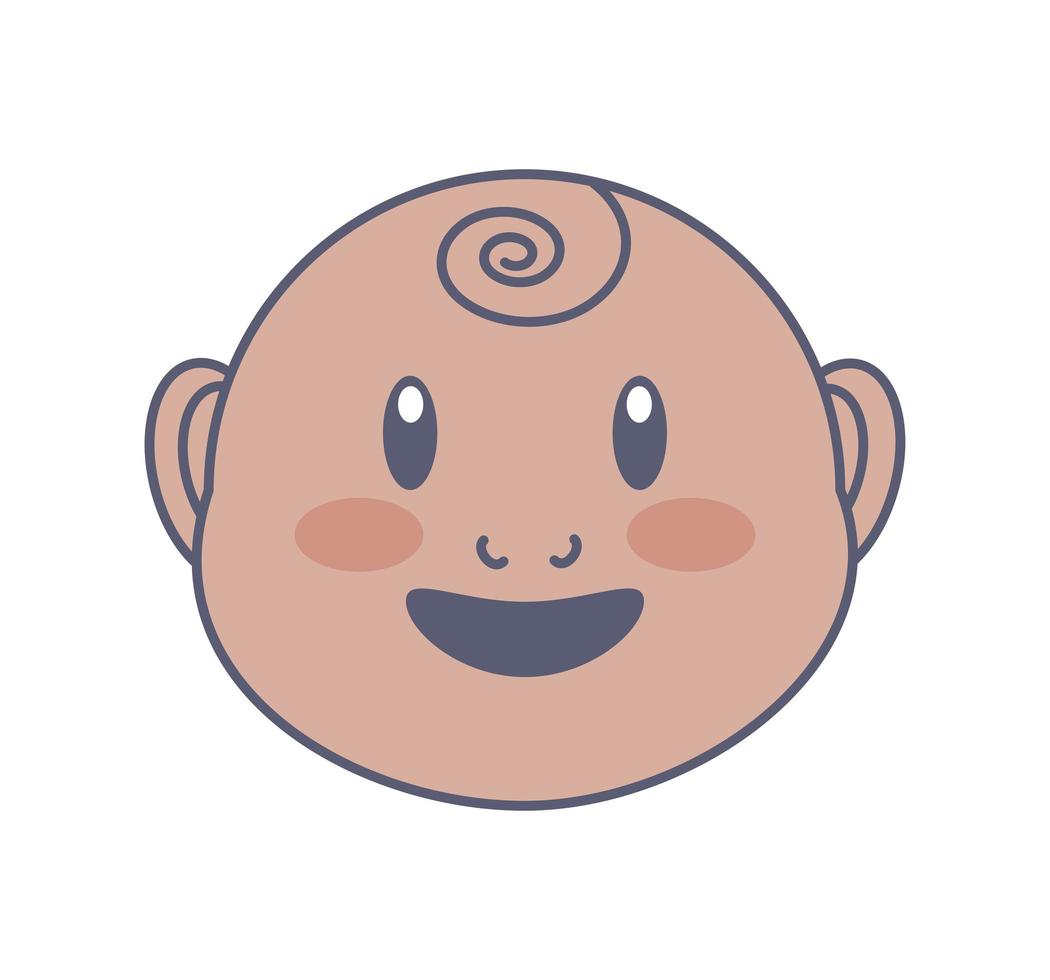 cara de bebe de dibujos animados vector