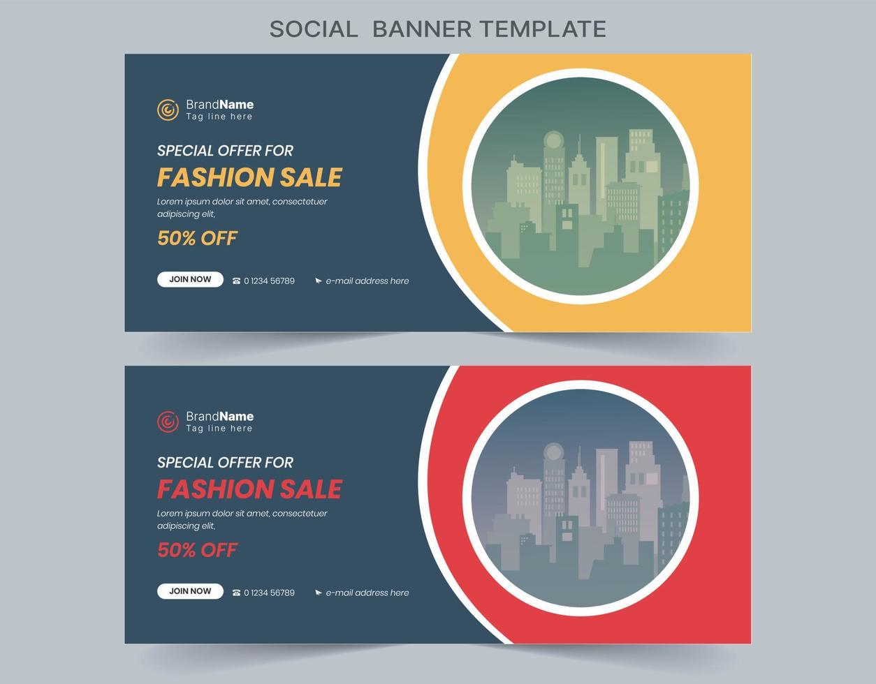 Social Media Marketing Web banner, Digital Marketing Cover Banner Template Design vector