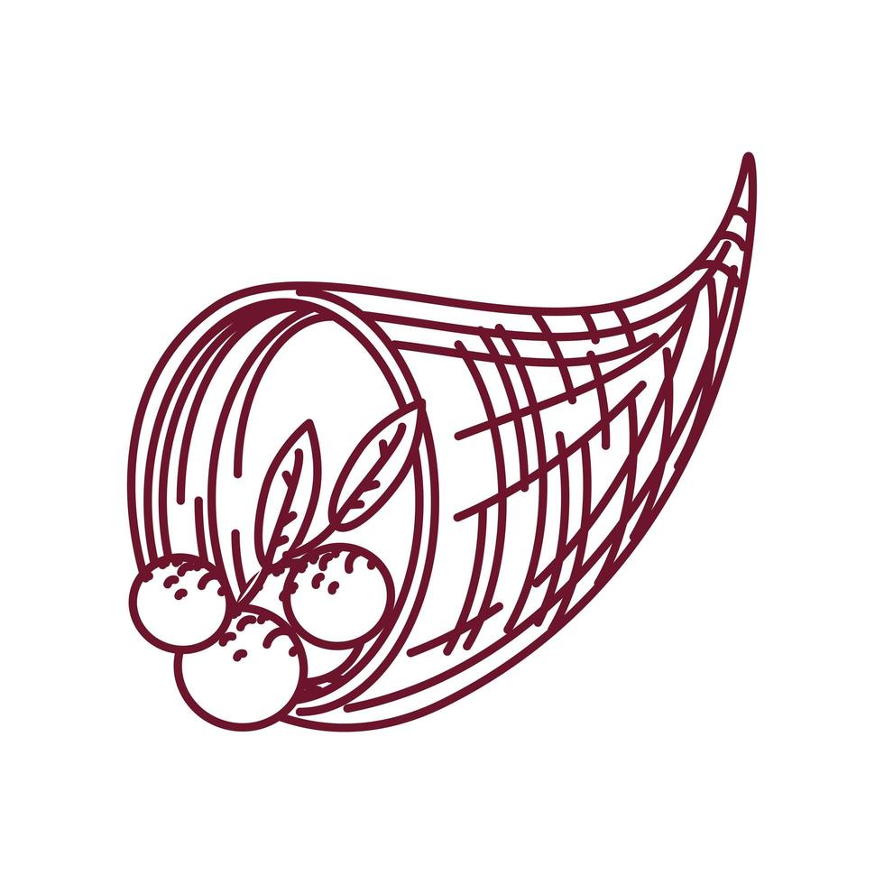 cornucopia and fruits vector