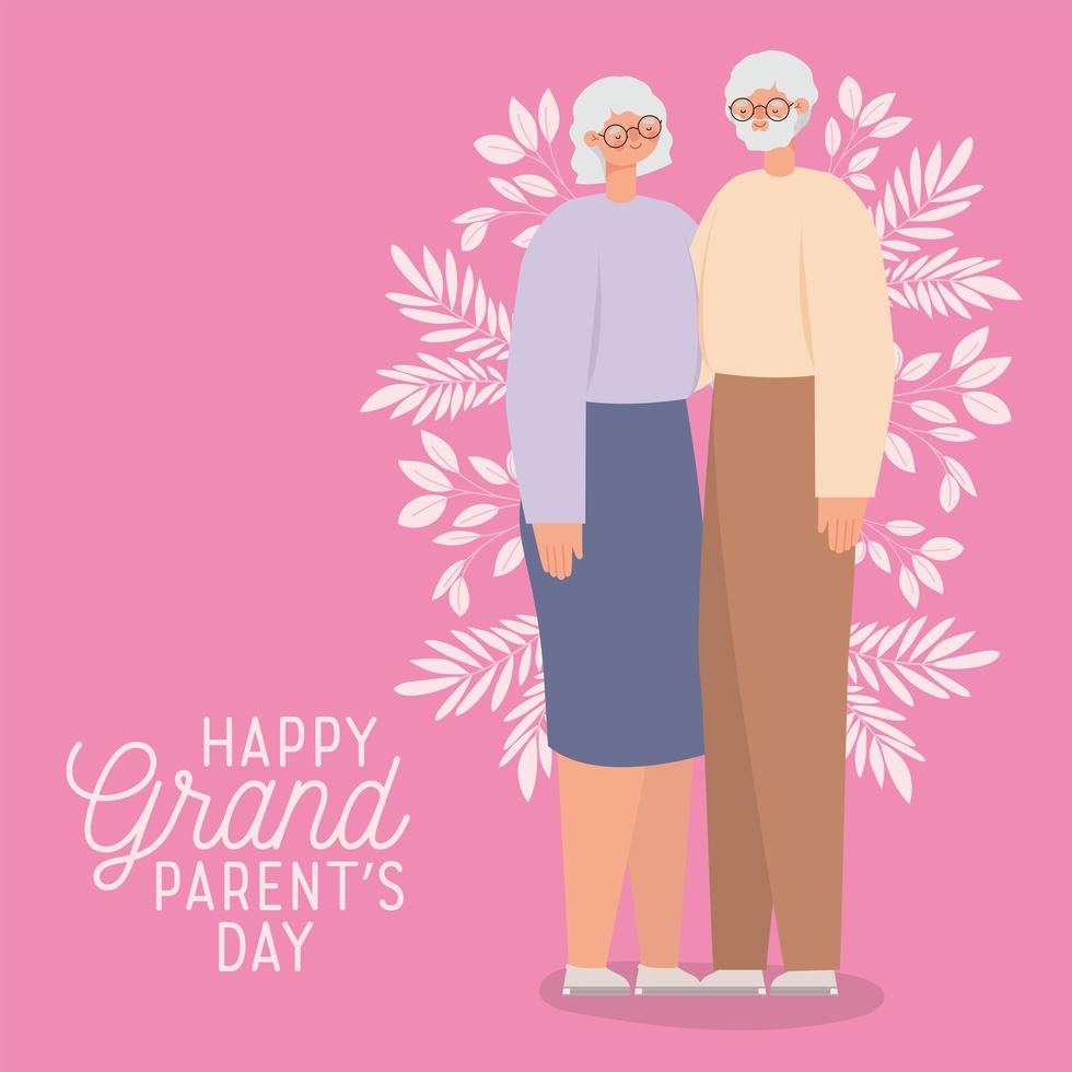 nice grandparent day cartel vector