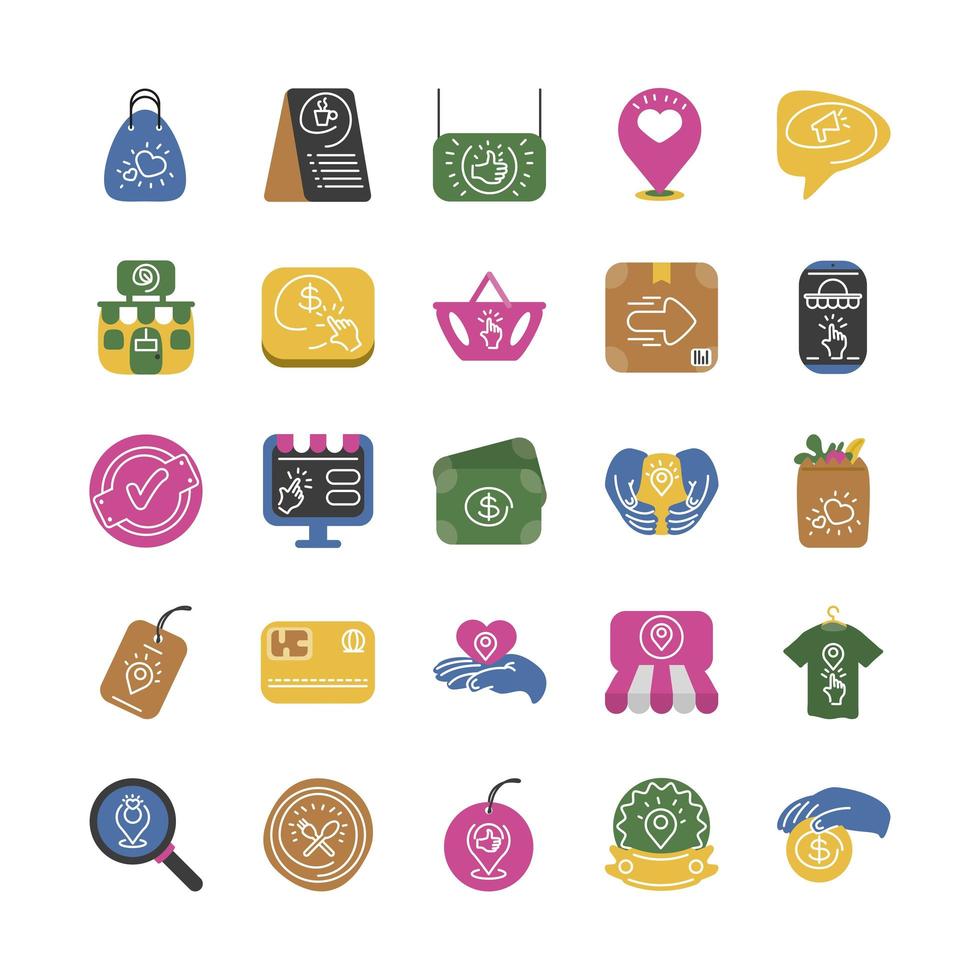 icons set small business vector