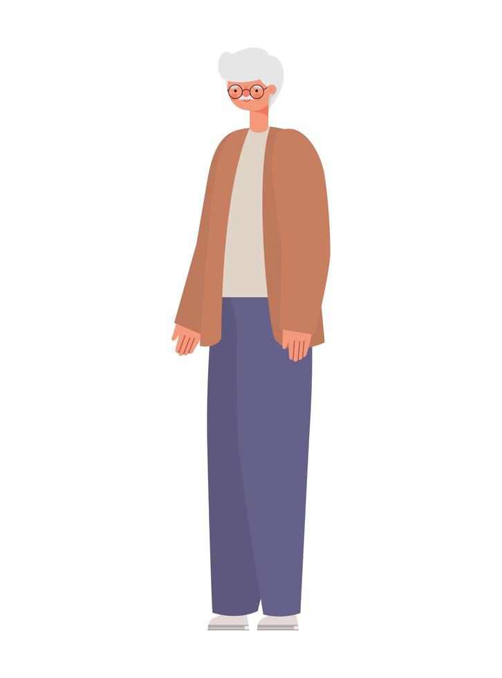 smiling grandfather design vector