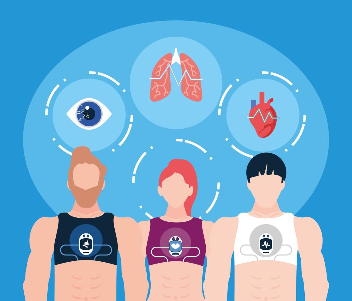 people and wearable health vector