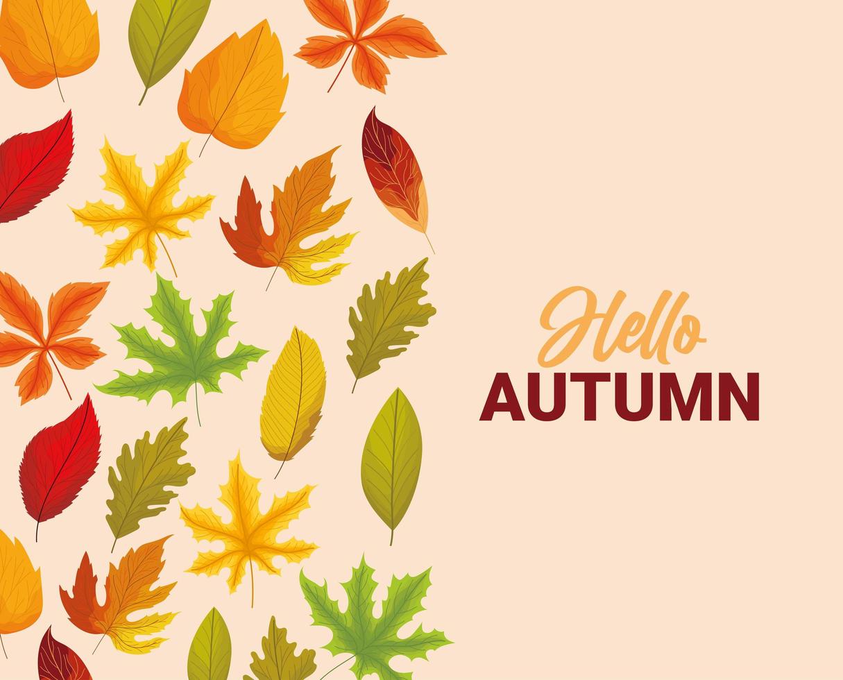 hellow autumn poster vector