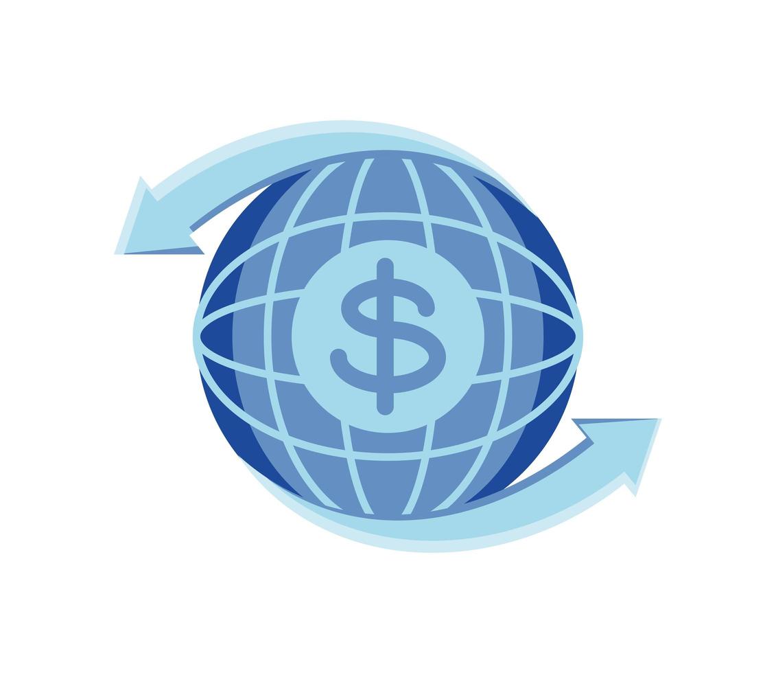 intercambio de dinero mundial vector
