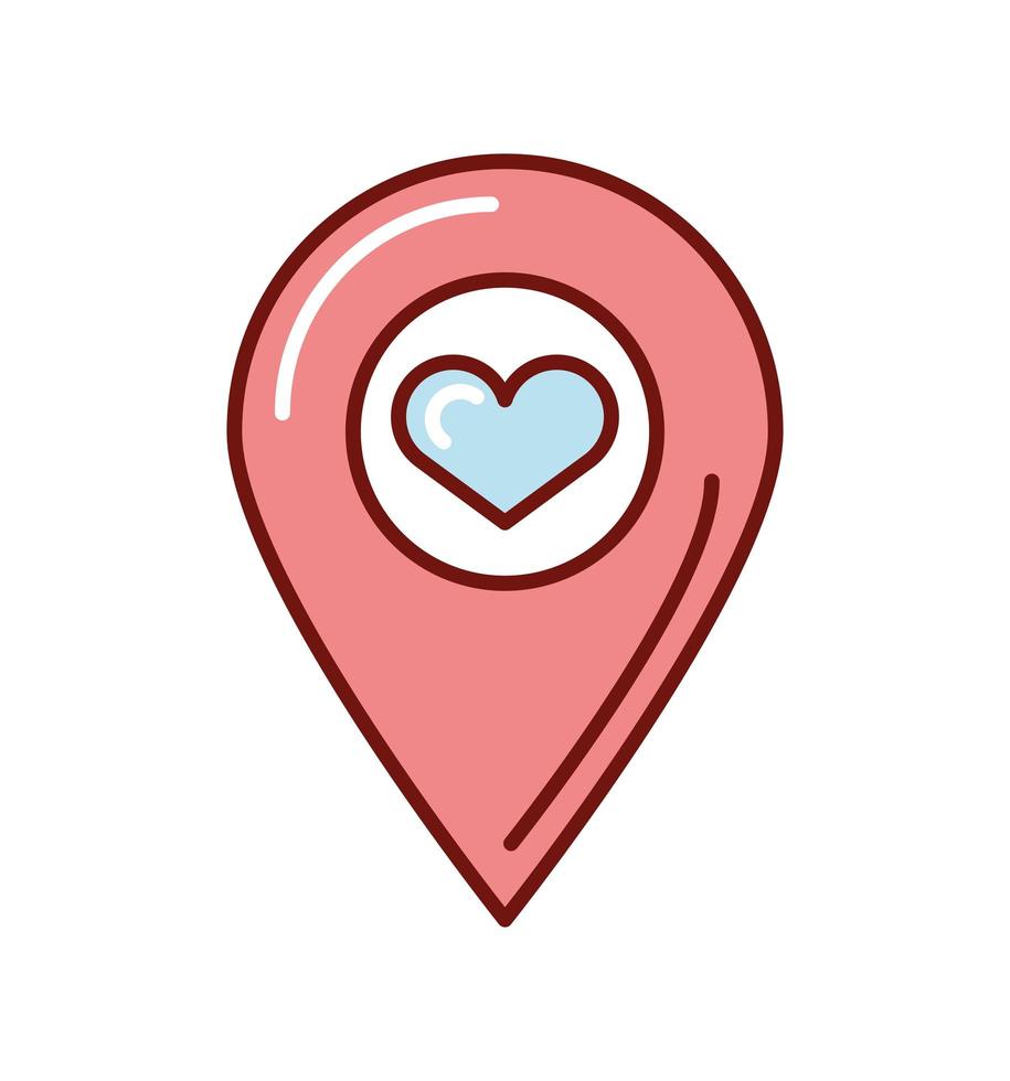 pointer with heart location vector