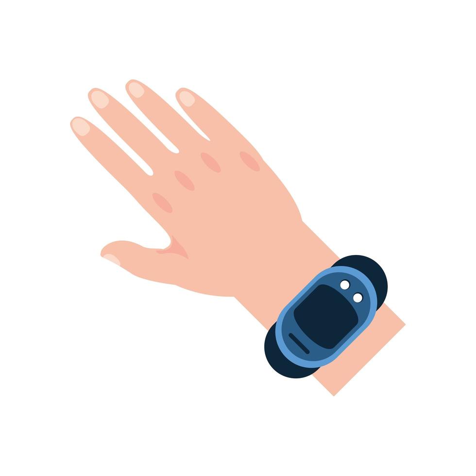 hand with wearable bracelet vector