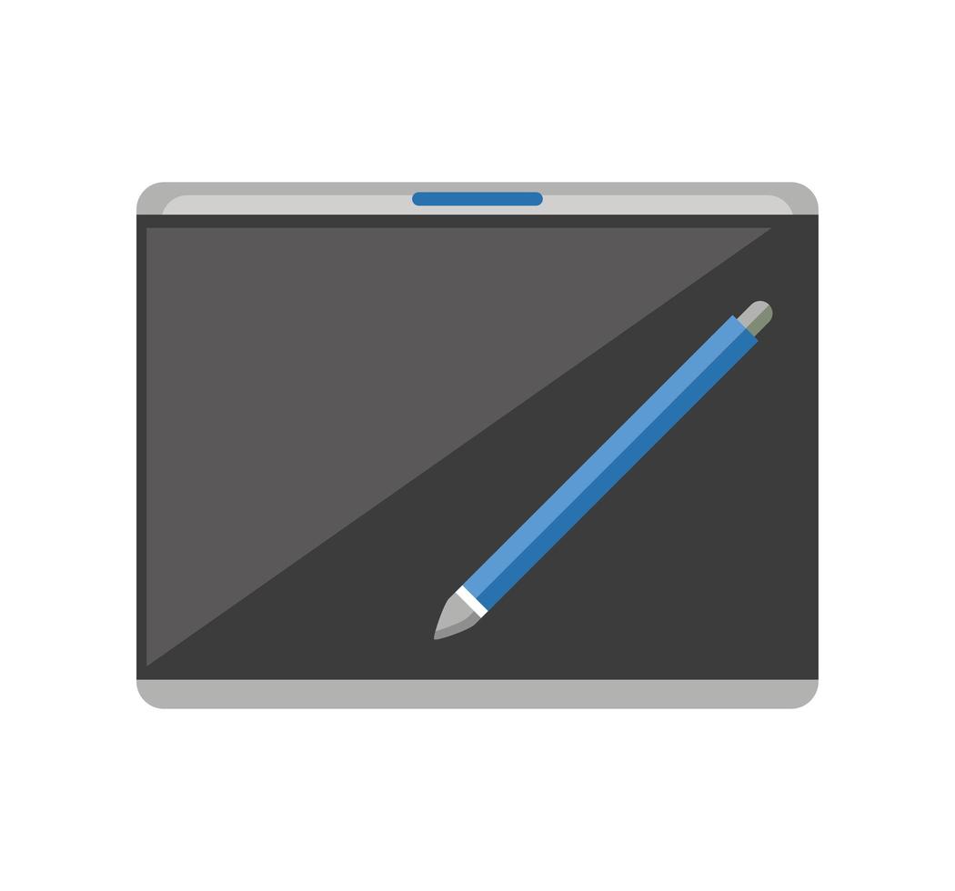 designer table and digital pen vector