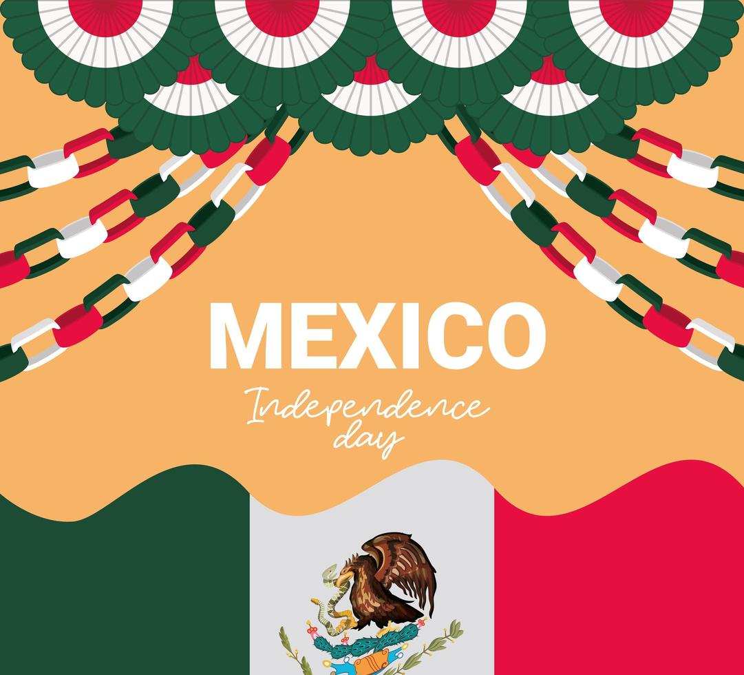 mexico independence card vector