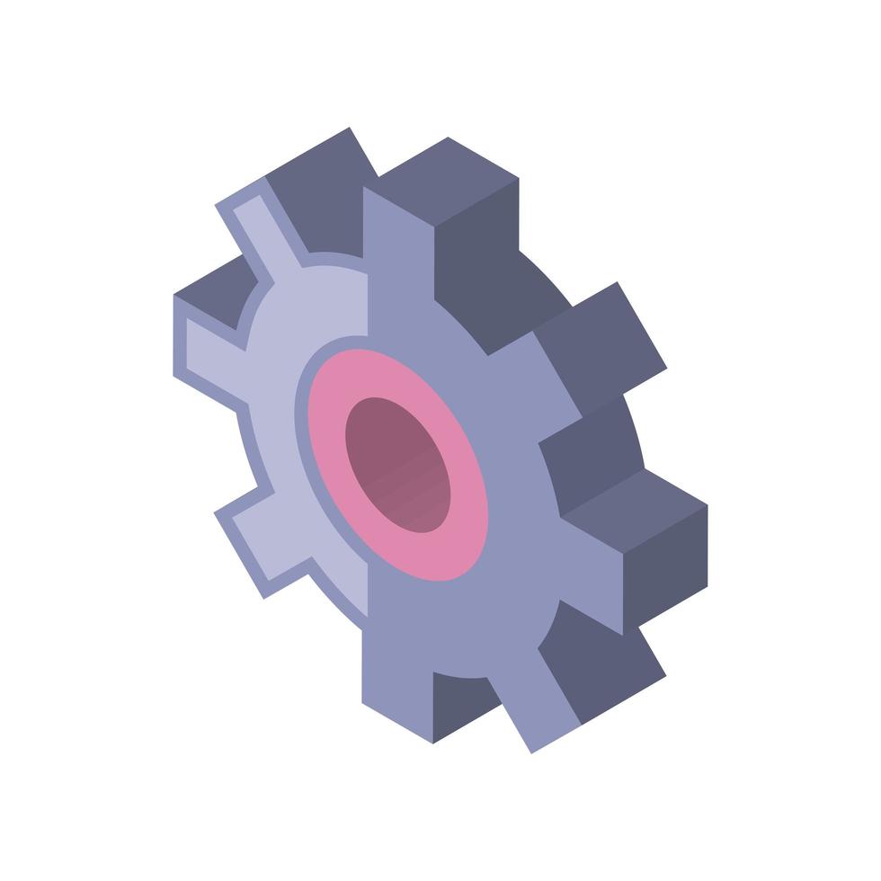 isometric gear mechanic vector