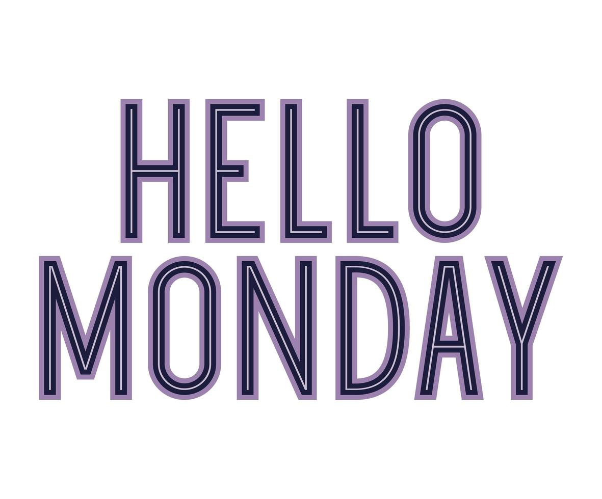 text of hello monday vector