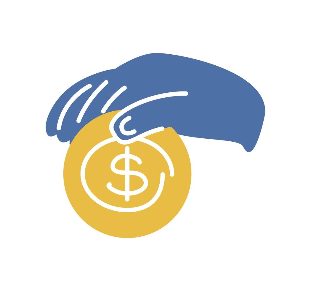 hand holds coin vector