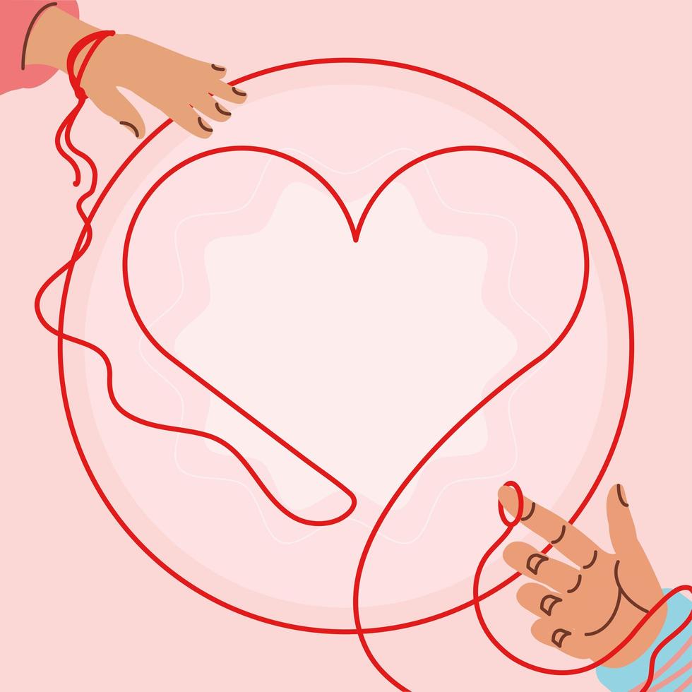 hands and red string vector