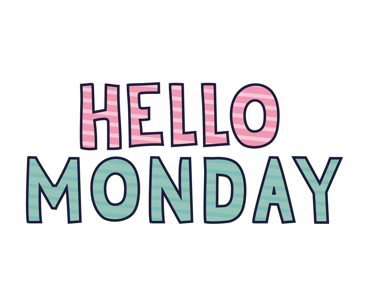 illustration of hello monday vector