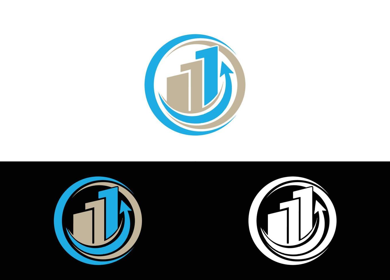 Financial Logo or Icon Design Vector Image Template