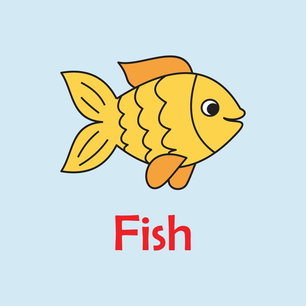 cute fish  with grey background vector