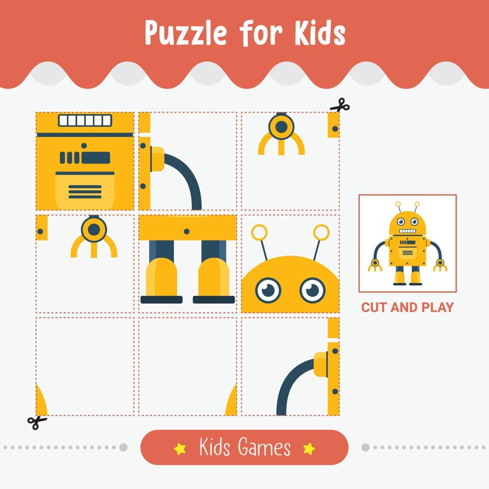 Puzzle for kids educational game children vector