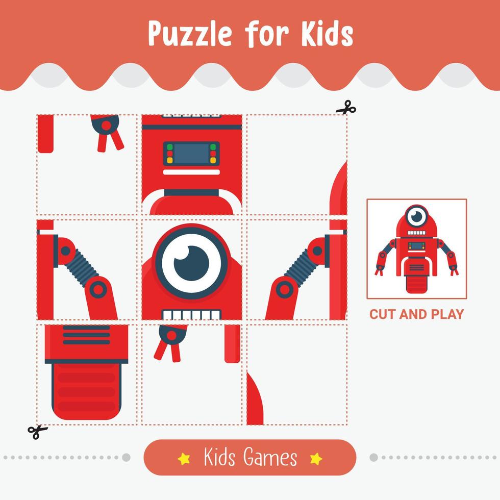 Puzzle for kids educational game children vector