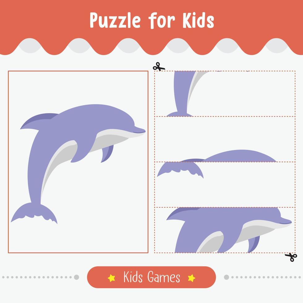 Puzzle for kids educational game children vector