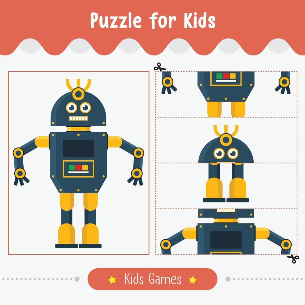Puzzle for kids educational game children vector