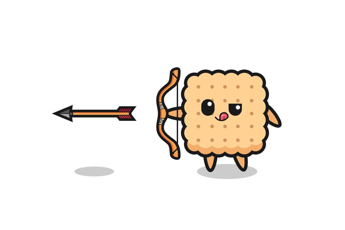 illustration of cracker character doing archery vector
