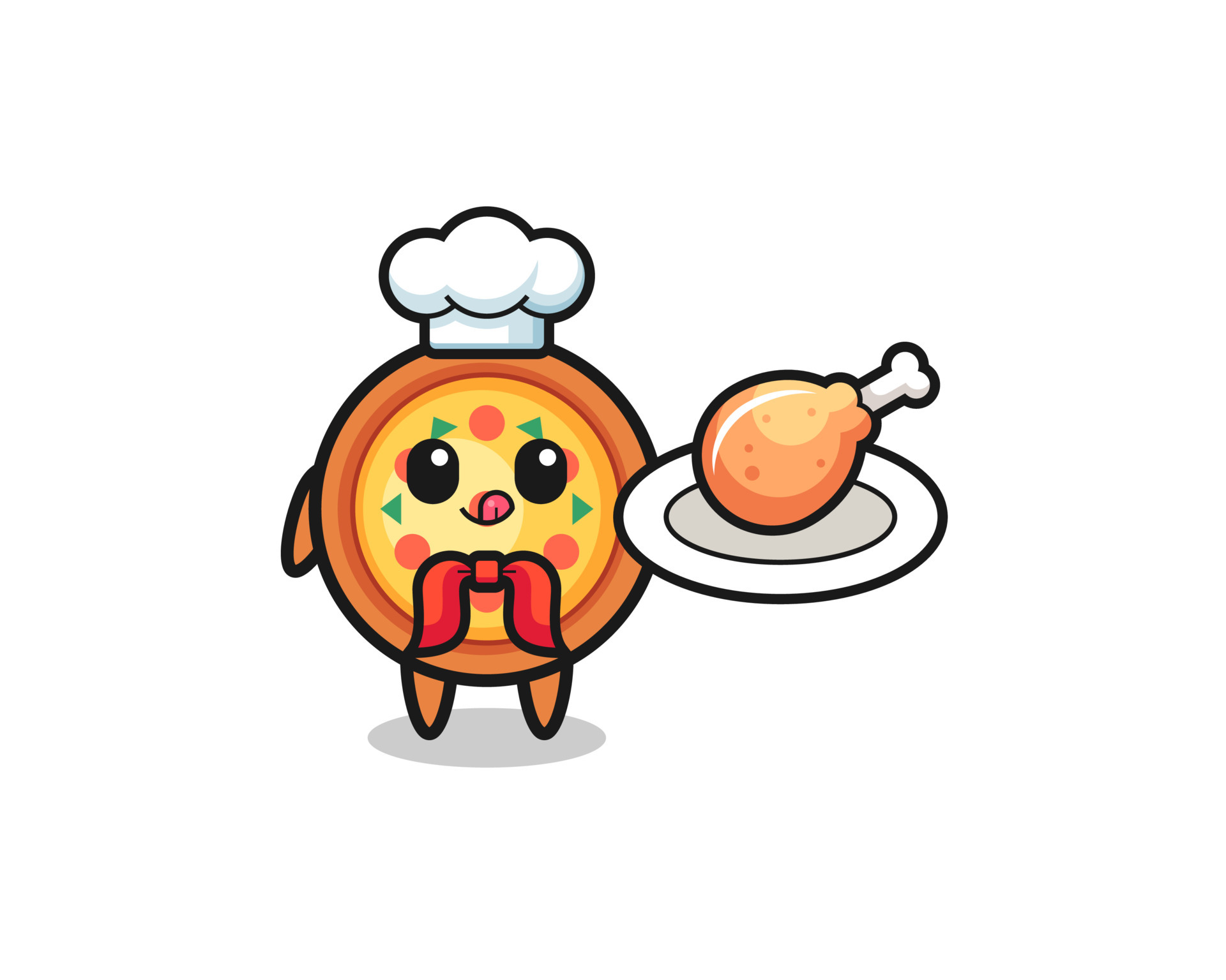pizza fried chicken chef cartoon character 4232407 Vector Art at Vecteezy