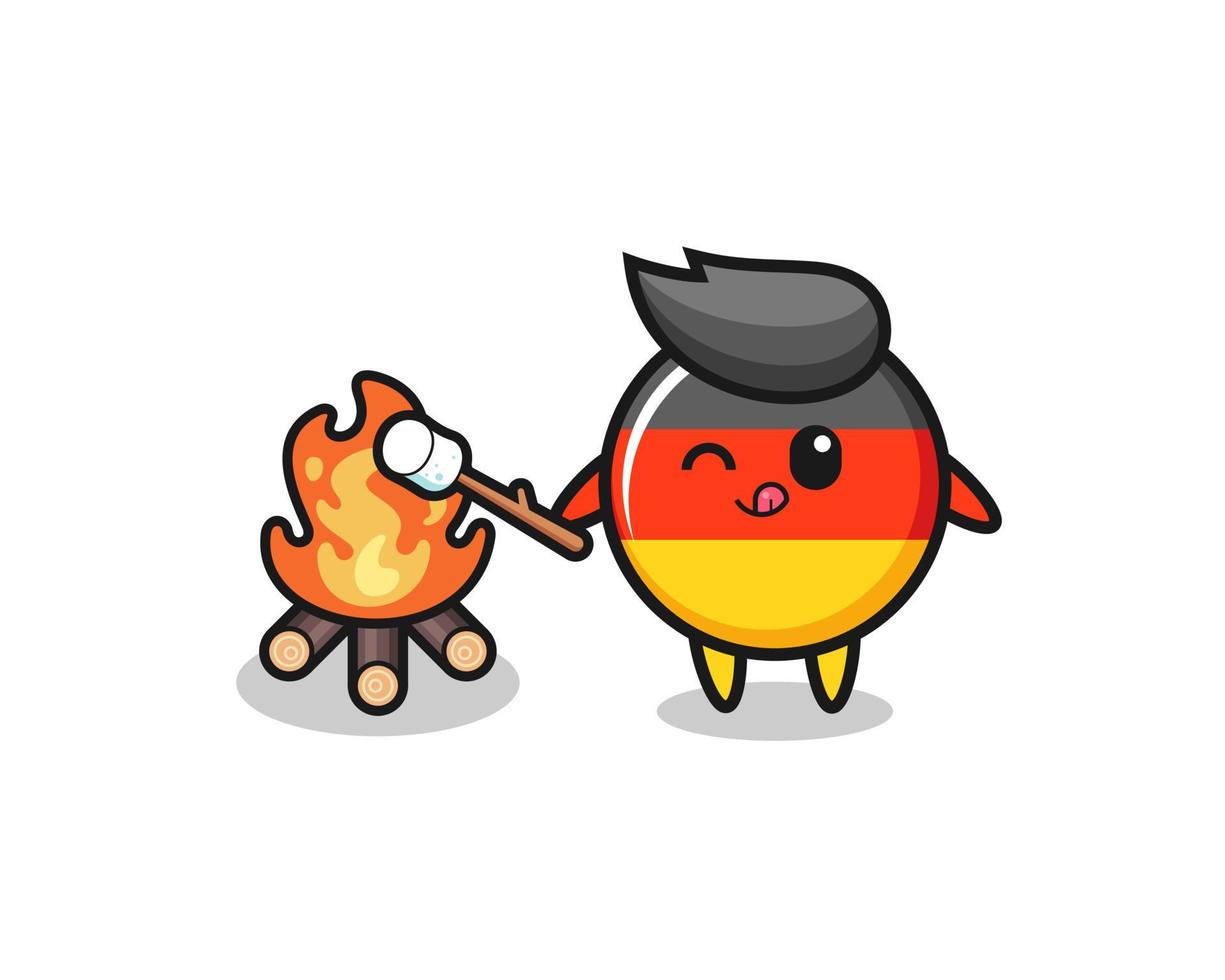 germany flag character is burning marshmallow vector