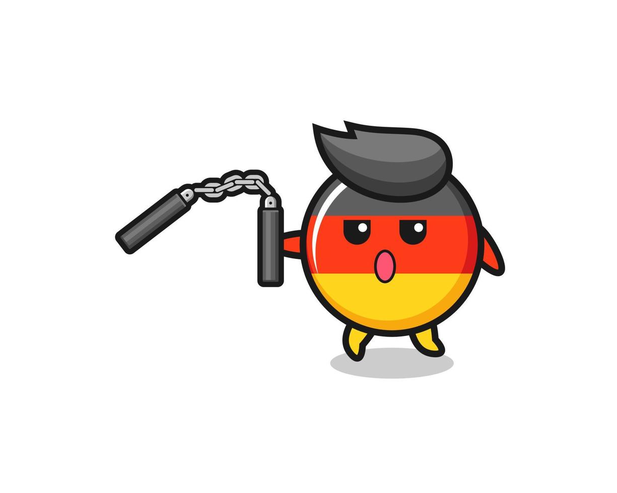 cartoon of germany flag using nunchaku vector