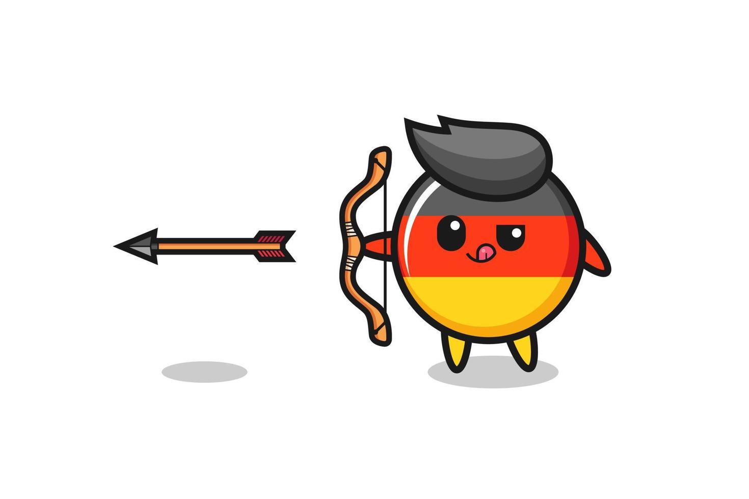 illustration of germany flag character doing archery vector