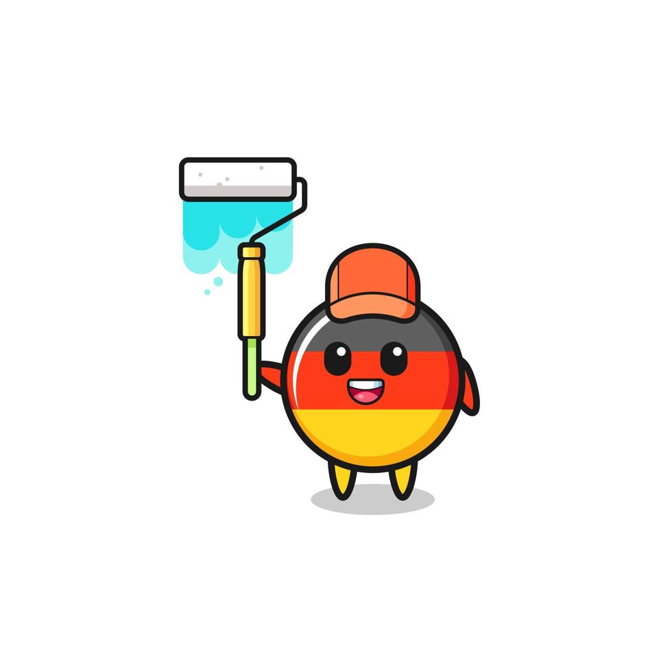 the germany flag painter mascot with a paint roller vector