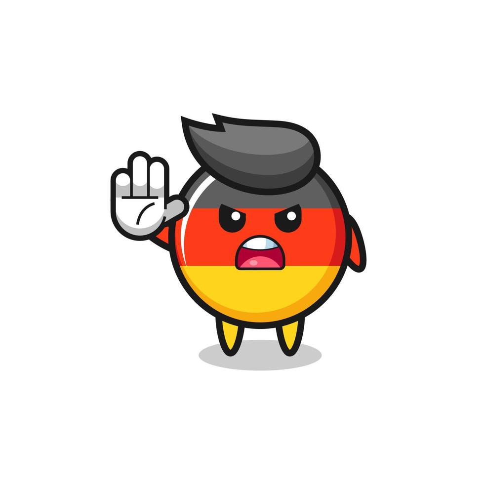 germany flag character doing stop gesture vector